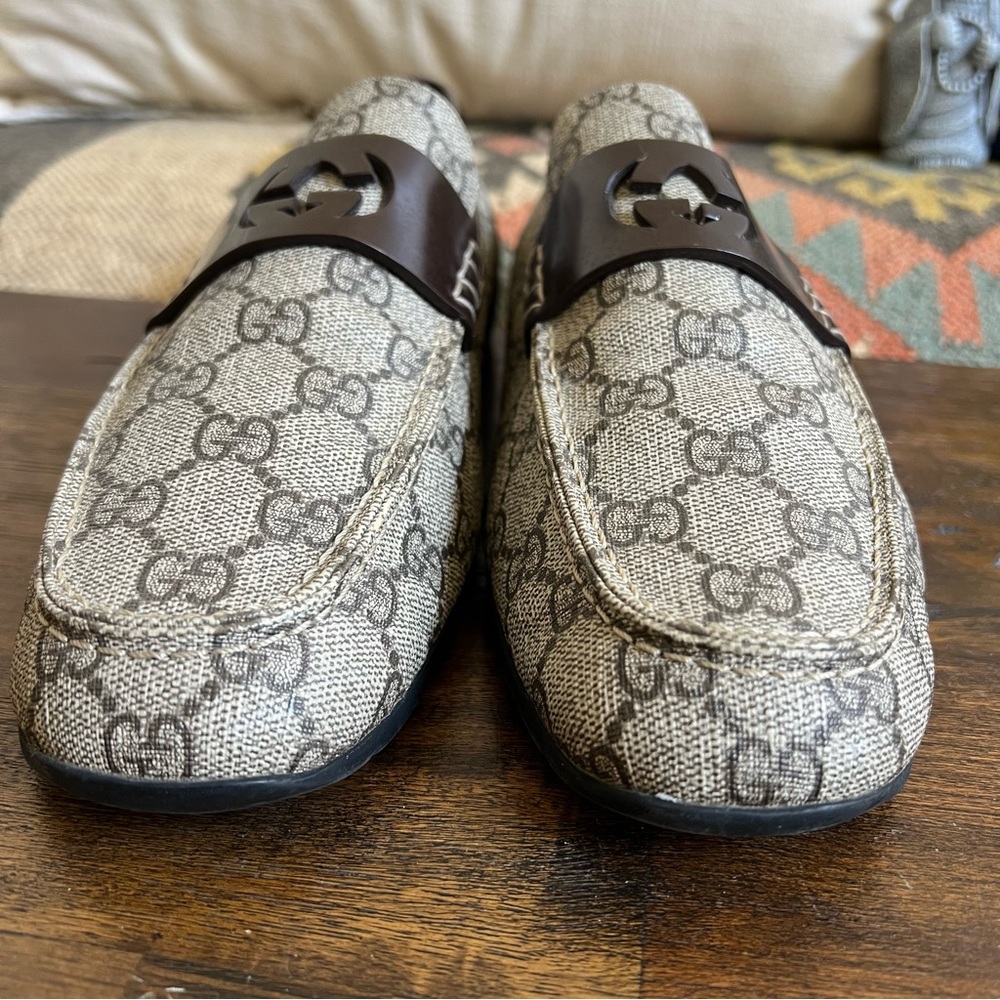 GUCCI Interlocking GG Monogram Coated Canvas Gordon Sport Loafers Mens 7G US7.5 - Picture 4 of 16